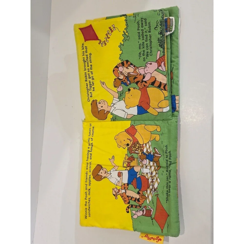 Disney Winnie Pooh Pooh's Big Adventure Soft Cloth Book 2005 SoftPlay Rattle